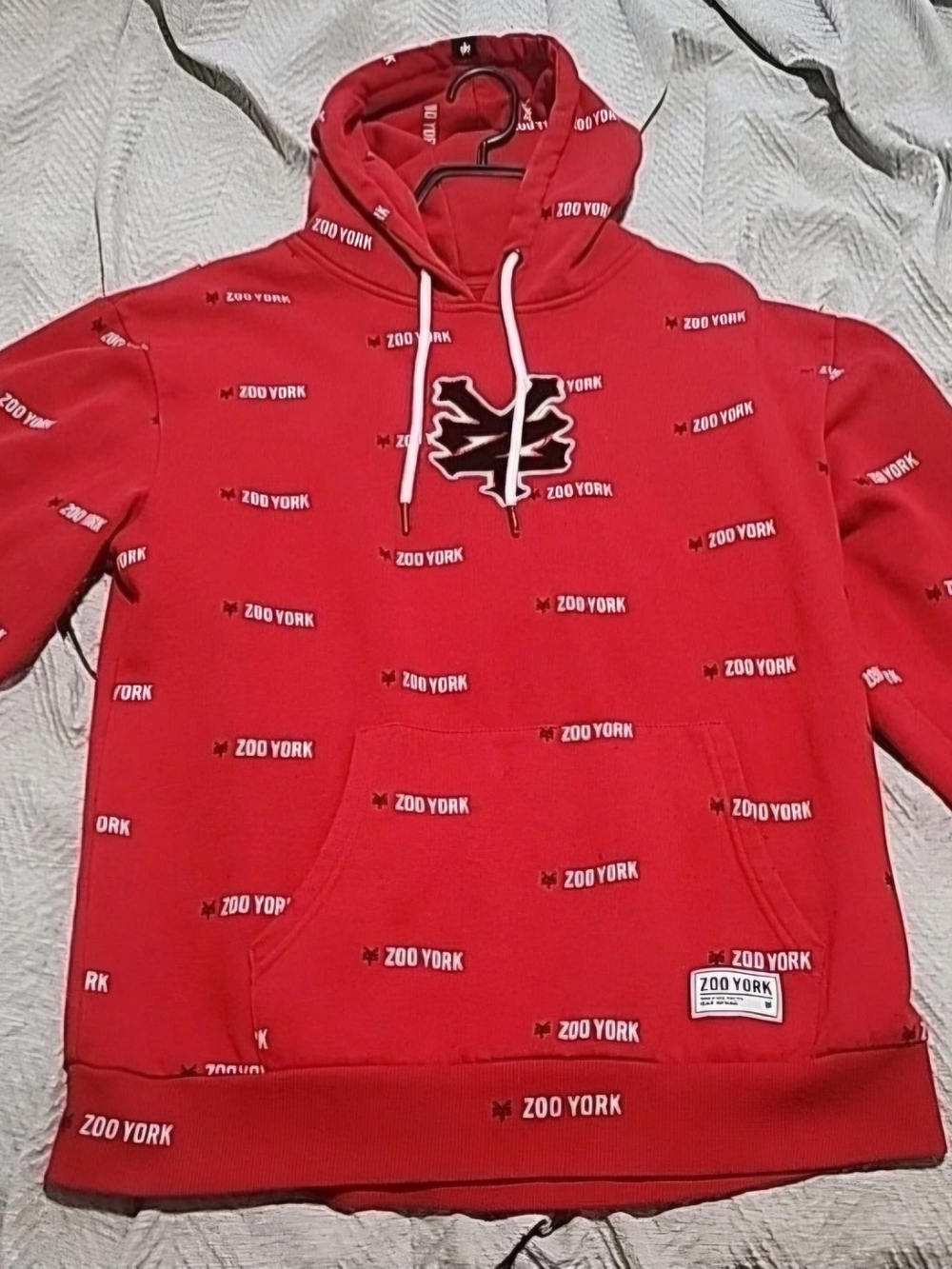 Zoo York Logo Large Hoodie - Men's/Boys Red Pullover Sweatshirt